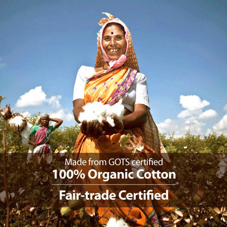 Made from 100% organic and fairtrade certified cotton